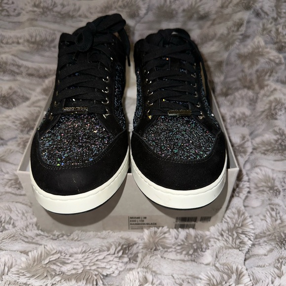Jimmy Choo Miami Rainbow/Black Glitter/Suede - Picture 5 of 10